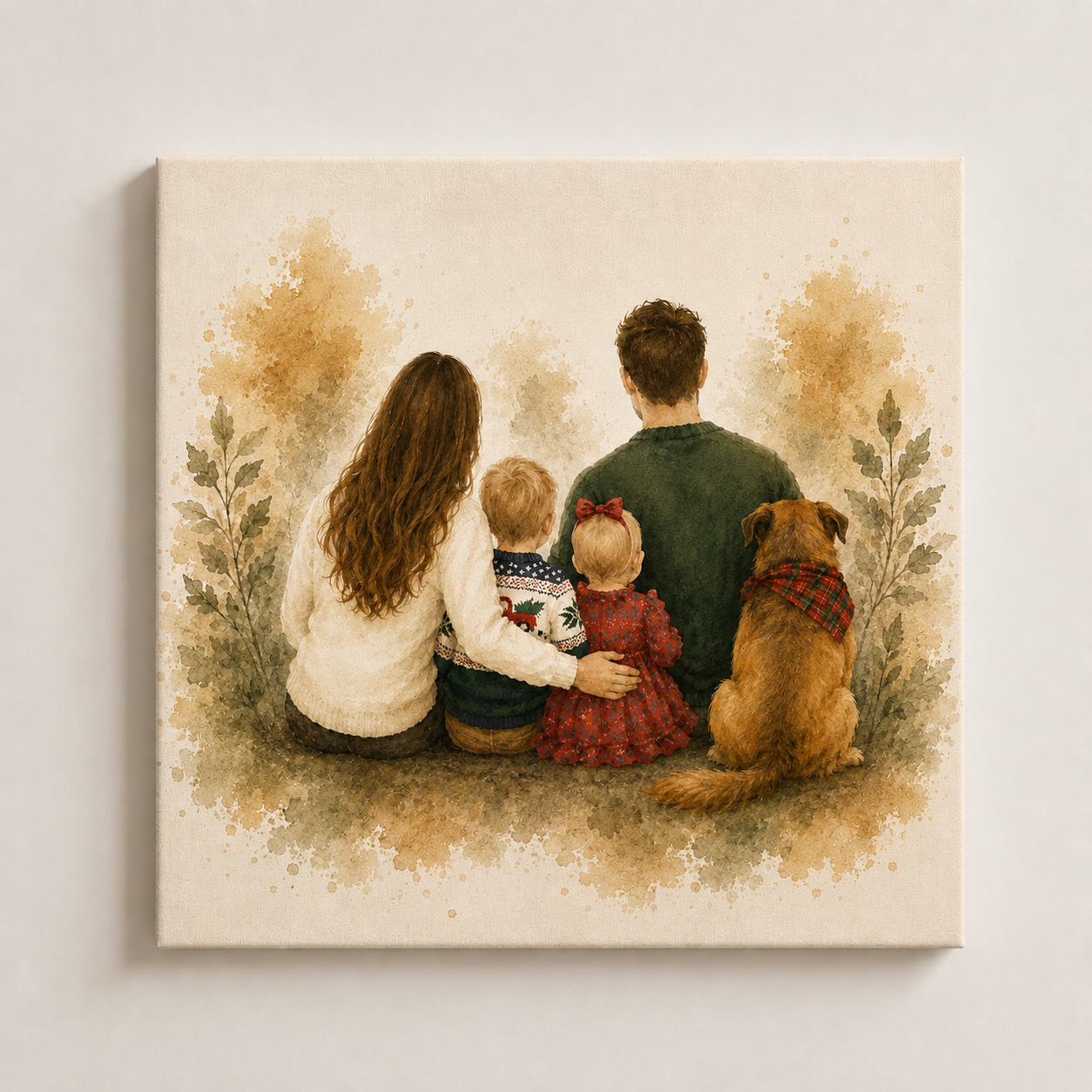 Custom Family Portrait Canvas from Photo – Personalized Watercolor Canvas