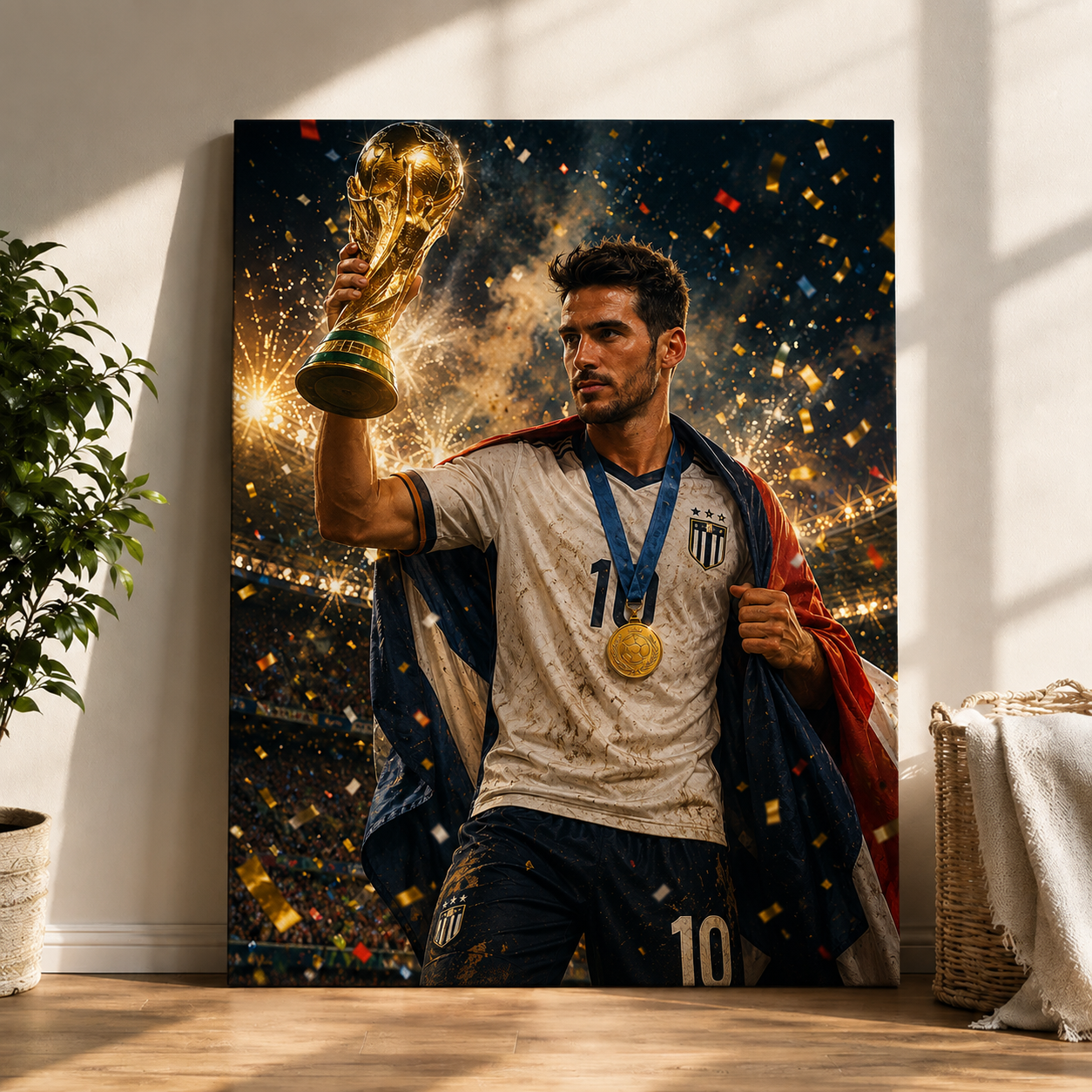Custom Soccer Hero Portrait Canvas
