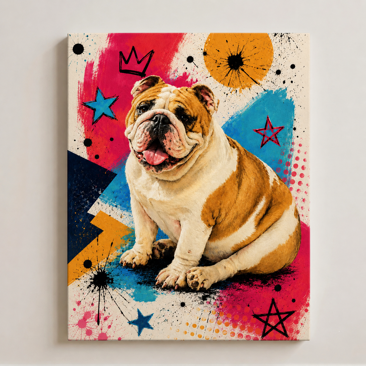 Custom Pet Portrait Canvas From Photo | Modern Pop Art Portrait