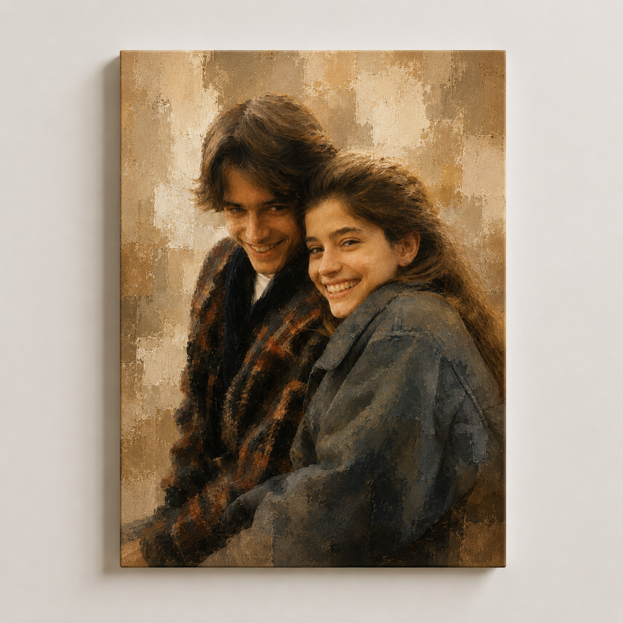 Custom Couple Portrait from Photo | Personalized Gallery Oil Portrait Canvas