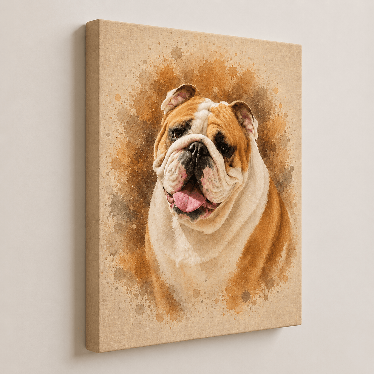 Custom Pet Portrait Canvas From Photo | Watercolor Portrait - CustomMemoryArt