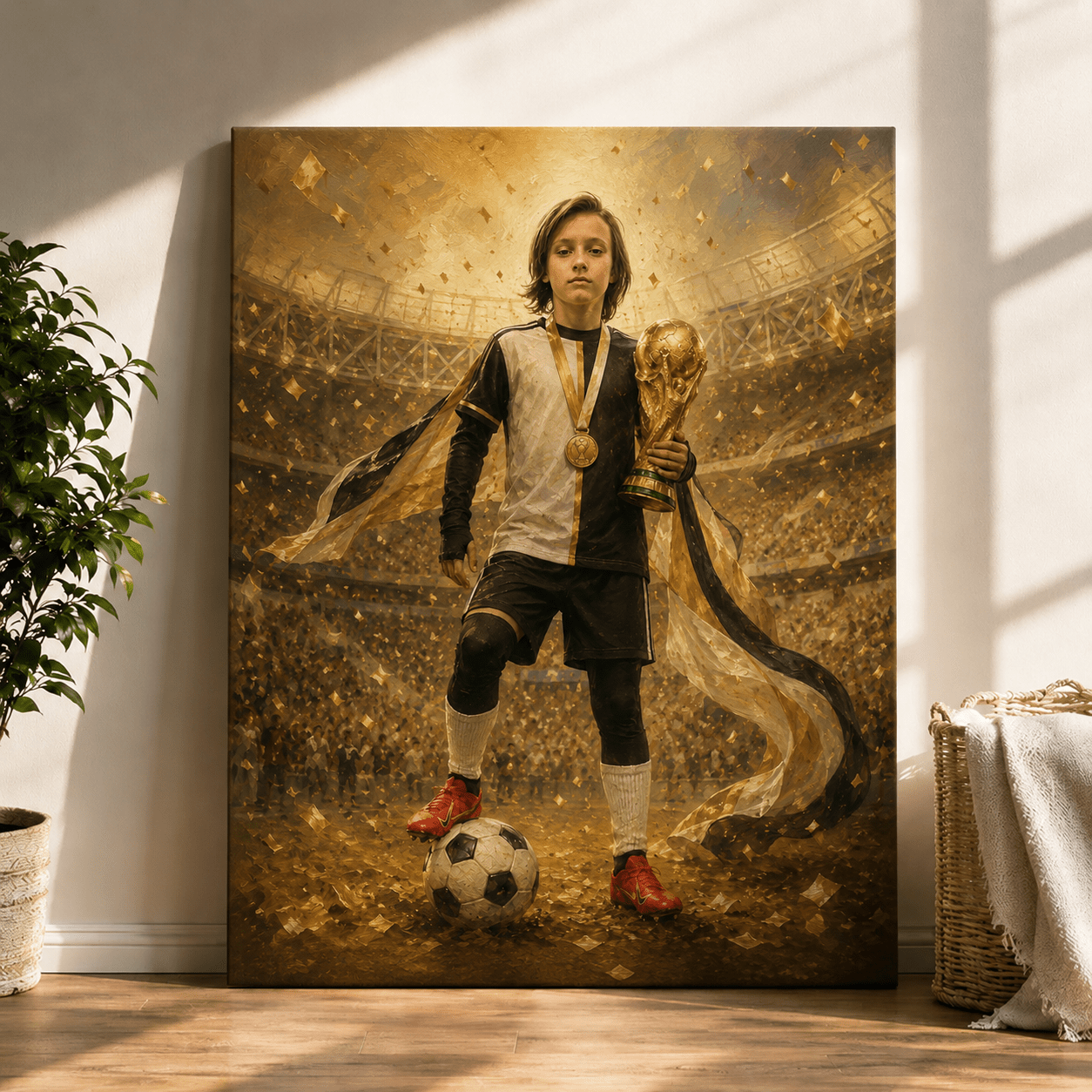 Custom Soccer Kid Portrait Canvas - CustomMemoryArt