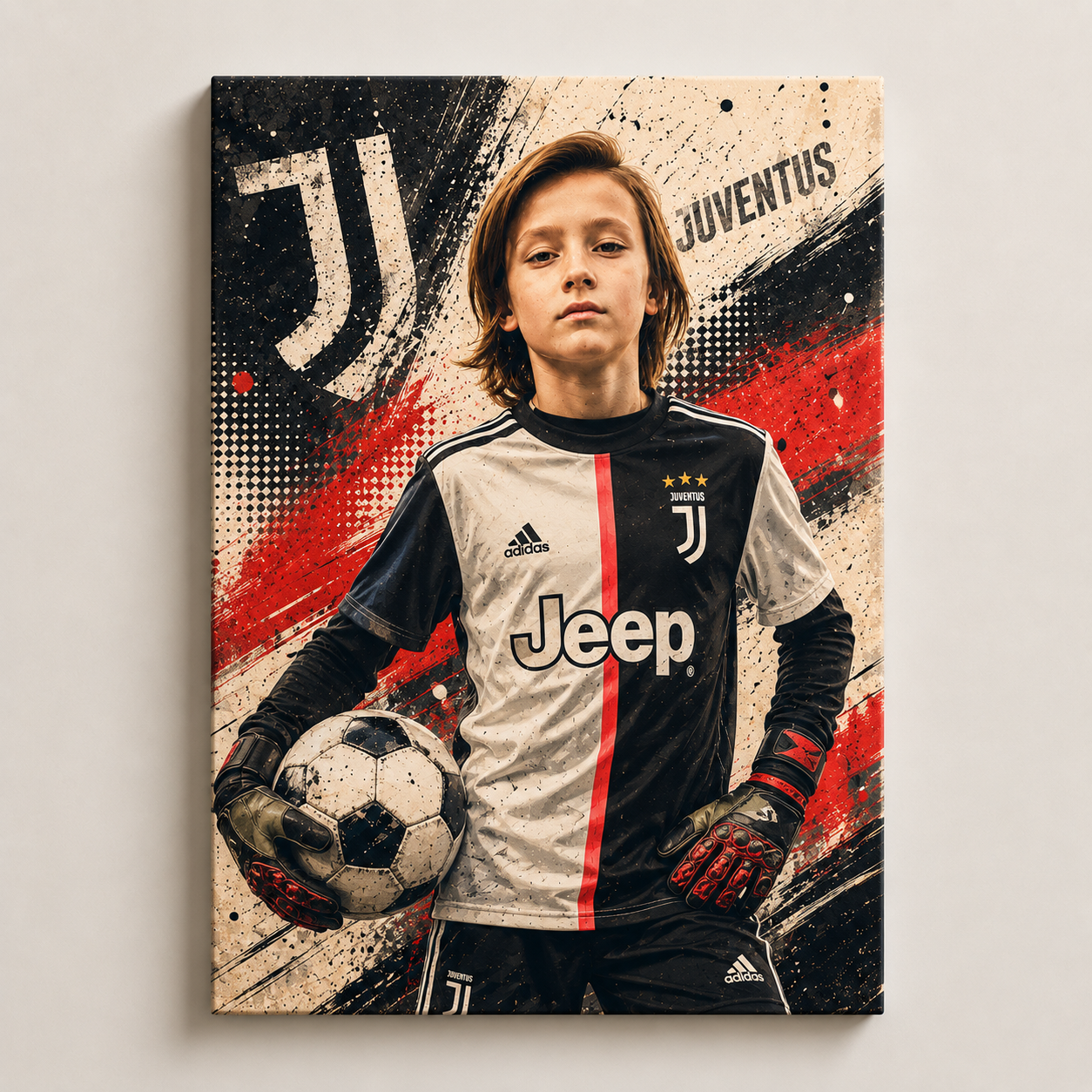 Custom Soccer Kid Portrait Canvas