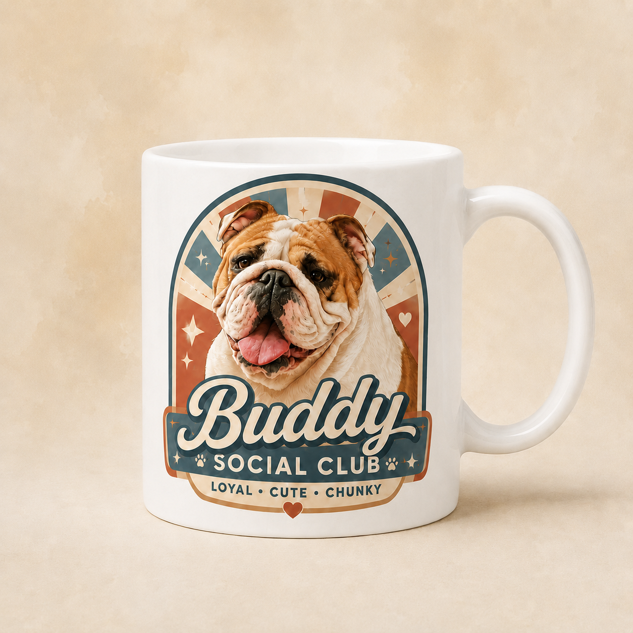 Custom Dog Portrait Mug from Photo | Personalized Pet Modern Boho Mug