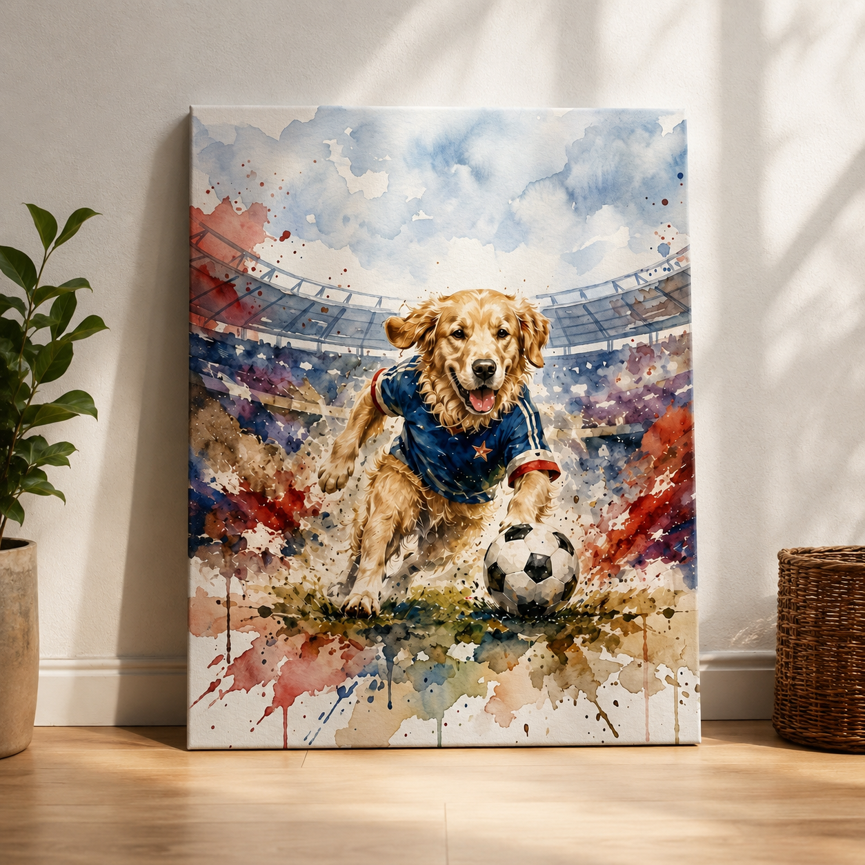 Personalized World Cup Dog & Cat Wall Art