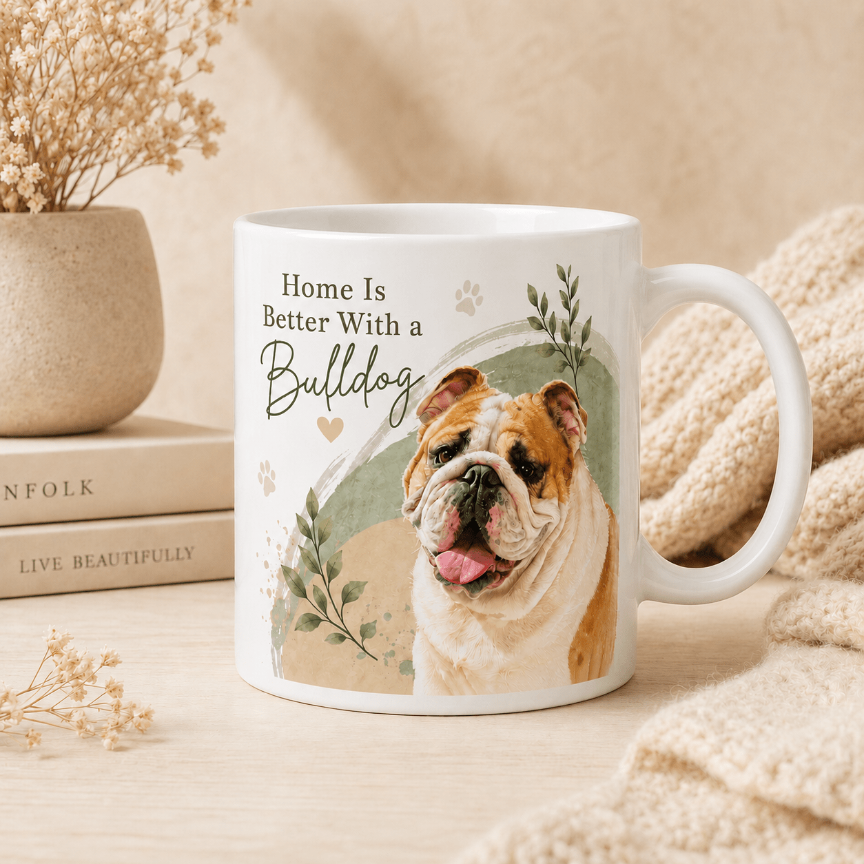 Custom Dog Portrait Mug from Photo | Personalized Pet Retro Badge Mug - CustomMemoryArt