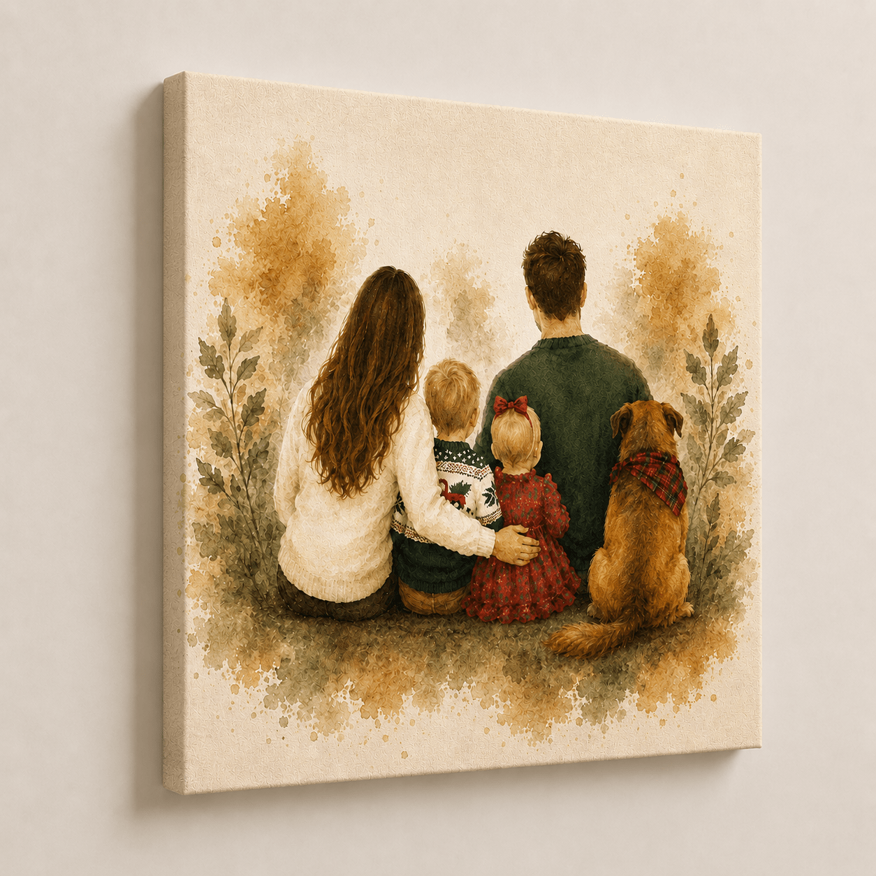 Custom Family Portrait Canvas from Photo – Personalized Faceless Portrait - CustomMemoryArt