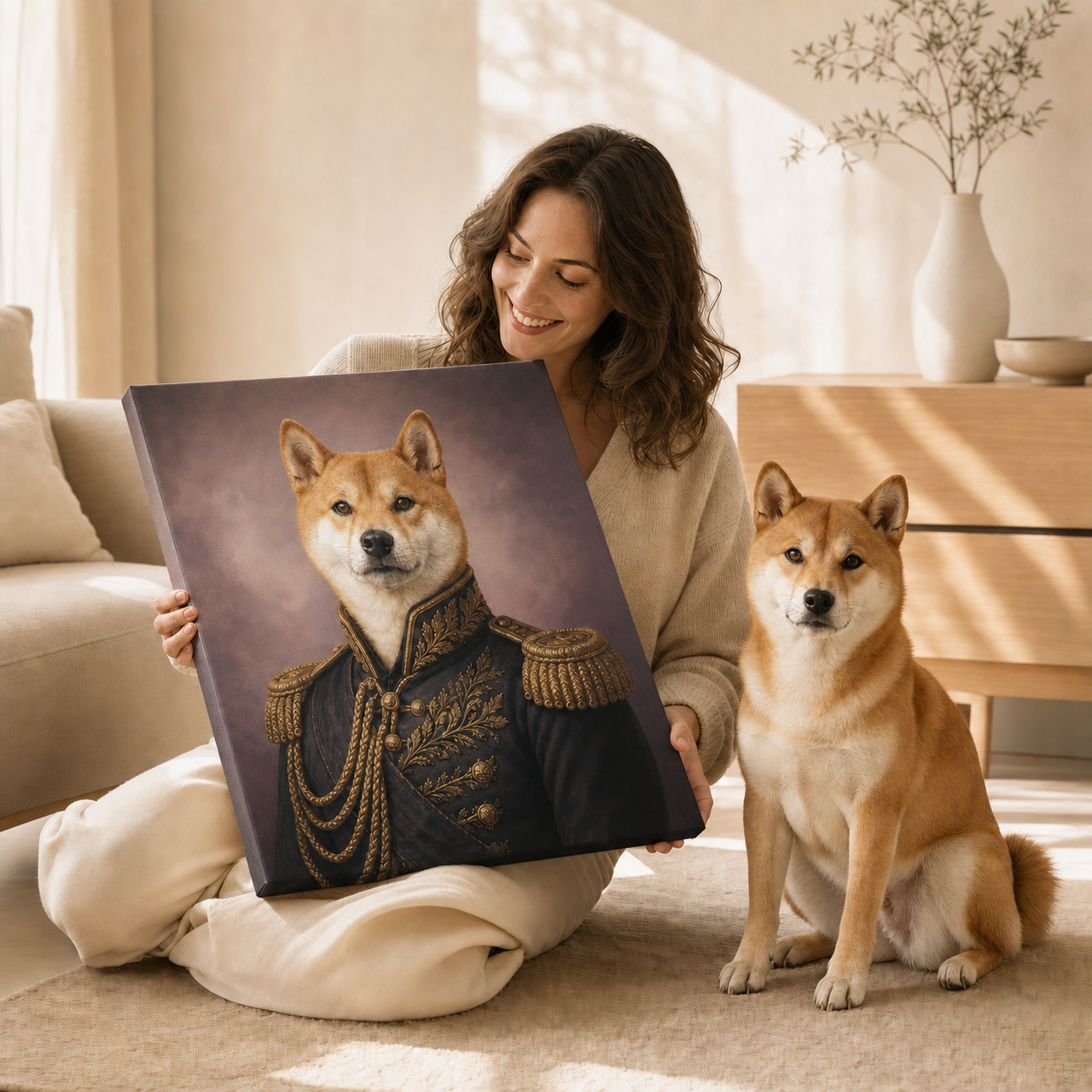 Custom General Pet Portrait Canvas From Photo