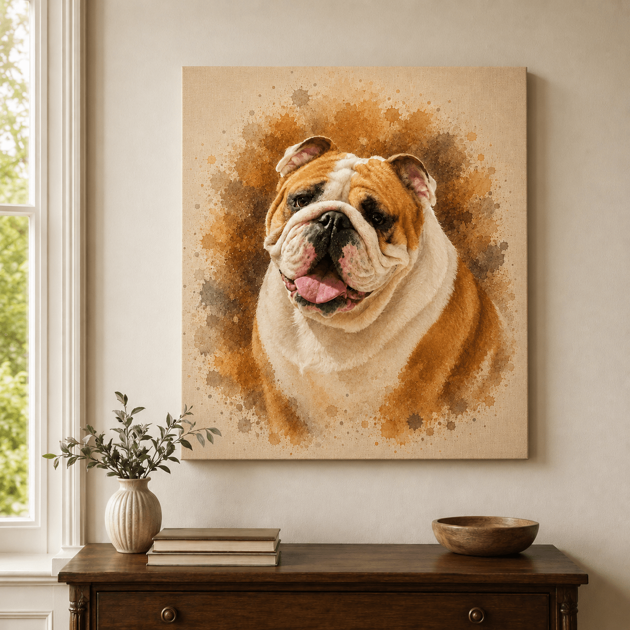 Custom Pet Portrait Canvas From Photo | Modern Pop Art Portrait - CustomMemoryArt