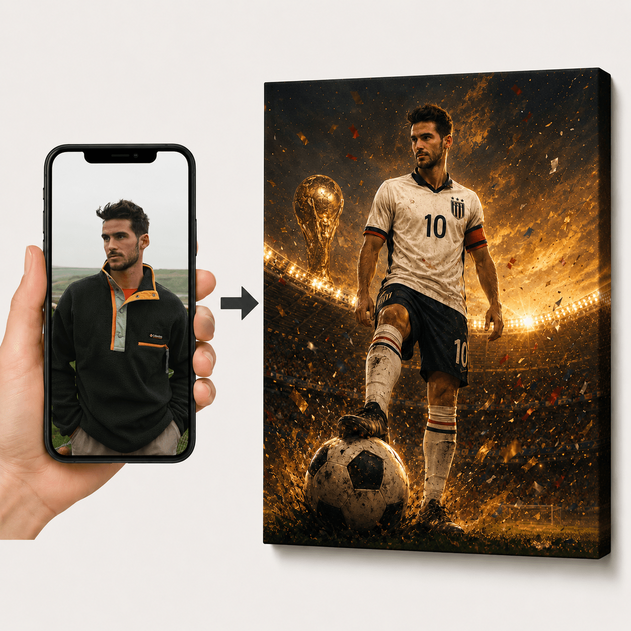 Custom Soccer Hero Portrait Canvas - CustomMemoryArt