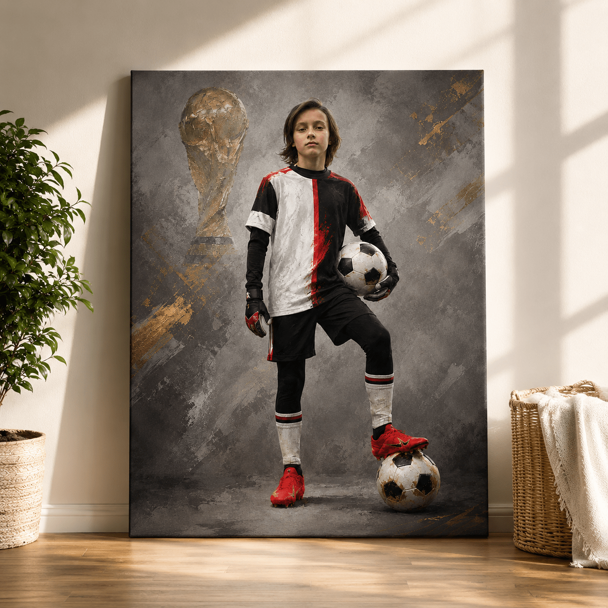 Custom Soccer Kid Portrait Canvas - CustomMemoryArt