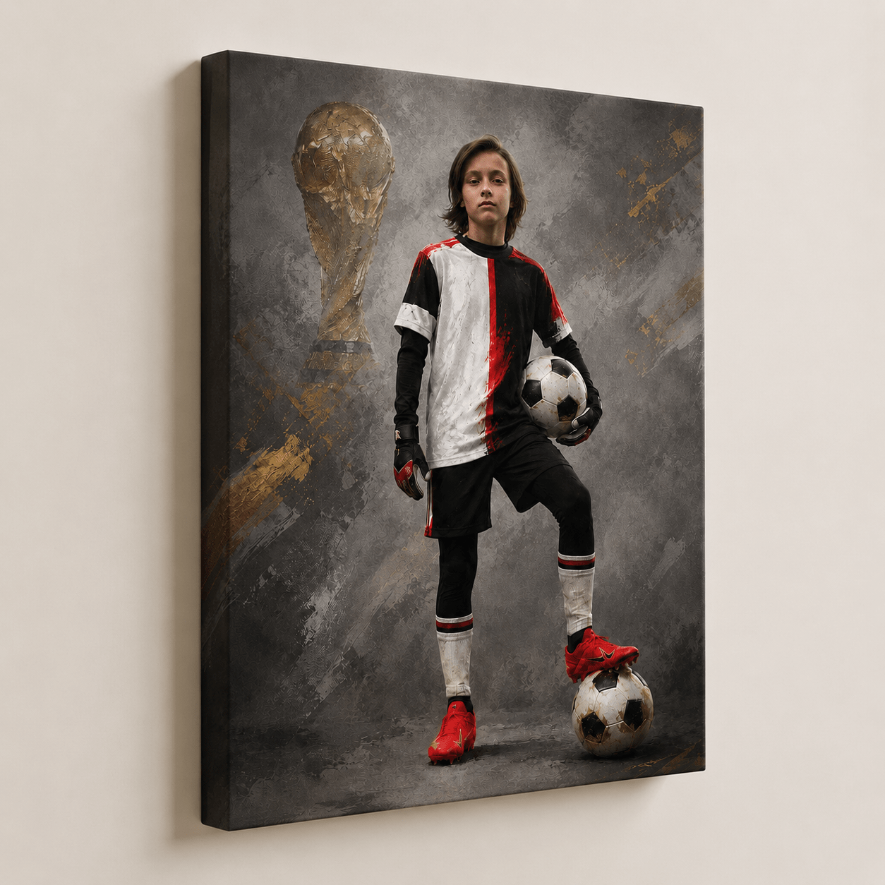 Custom Soccer Kid Portrait Canvas - CustomMemoryArt