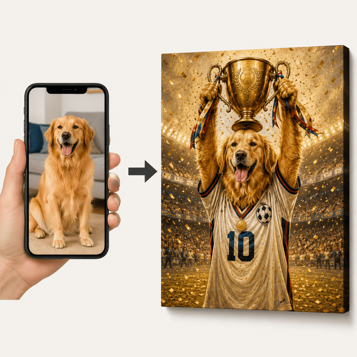 Personalized World Cup Dog & Cat Wall Art - CustomMemoryArt